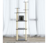 vidaXL RASCADOR PARA GATOS CON POSTES DE SISAL GRIS CLARO 171 CM