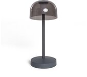 Ledkia Lámpara de Mesa LED Portátil para Exterior Metal con Batería Recargable Lendora Smoke Negro