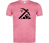 MERCHANDMANIA CAMISETA ROJA MEZCLA CON IMAGEN EN TONALIDADES NEGRAS logo minero profesion mineria minerales moda verano tshirt