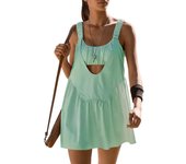 Women's Dresses Tennis Dress Workout Dress With Built In Bra And Shorts Sleeveless Suit Golf Athletic Mini Sun Dress