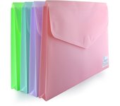 Pack 10 Carpeta Sobre con Cierre de Velcro con Fuelle/lomo de 3 cm. para hasta 300 hojas - Tamaño A4 – REF 907 - Para Folios y Documentos – en 5 Colores Classic - 4 Blush - 100% Eco by Office Box.