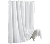 SOMY Cortina de ducha de tela tejida para decoración de baño, cortina de ducha moderna de granja, blanca, impermeable