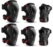 Juego de equipo de protección para niños 6 en 1, rodilleras, codos y muñecas, almohadillas protectoras para patinaje sobre ruedas, ciclismo, juego de almohadillas para niños pequeños y adolescentes