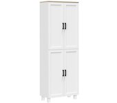 Alacena De Cocina De Melamina De Madera Homcom 60x30x170,5 Cm-blanco