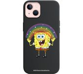 Funda original compatible con iPhone 13 Negro con un diseño de Bob Esponja Arco Iris