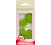 Decoraciones de Mazapán Funcakes - Hojas Verdes - Medida 3-4 Cm - Caja 12 Unidades