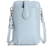 Bolsos bandolera Pequeños para Mujer, Cartera de Piel óptica para teléfono, monederos Pequeños para Mujer, Monedero para Celular, Azul