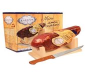 Kit Mini Jamón Curado de 1kg Aprox. con Jamonero Especial y Cuchillo de 18cm