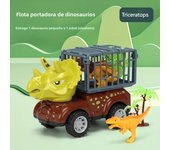 Dinosaur Truck for Kids Dinosaur Transport Truck with Dinosaur Toys Friction Powered Cars Pull Back Dino Car Playset for Boys