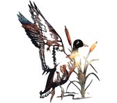 22*25cm Metal Wall Decor Duck Shaped Duck Wall Art Sculpture for Living Room Metal Wall Decor Garden Decor