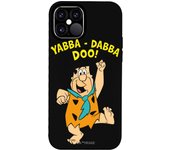 Funda original compatible con iPhone 12 - 12 Pro Negro con un diseño de Flintstones Yabba Dabba Do