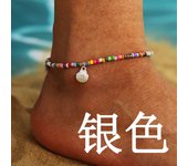 Fashion Ankle Bracelet Colorful Crystal Beaded Shell Anklet for Women Boho Silver Color Chain Ocean Beach Summer Jewelry Gift