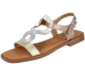 Shoes Sandalias Planas marca Oh! My Sandals para mujer en color metalizado