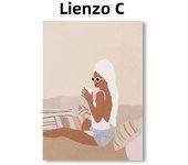 Leisure Life Bohemia Girl with Bed Champagne Sleep Tub Book  Coffee Prints  Wall Art Canvas Posters for Living Room Decor