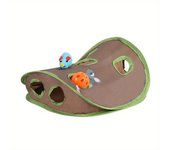9-Hole Collapsible Cat Tunnel Toy - Interactive Hide and Seek Game, Feline Fun, Inspire Hunting Instinct
