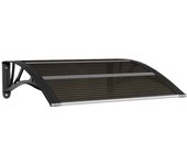 vidaXL Marquesina de puerta policarbonato negro 80x75 cm