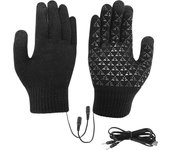 USB Heating Gloves Touch Screen Winter Snowboard Gloves Knitted Gloves Hand Warmer for Backpacking Mountaineering Riding Camping