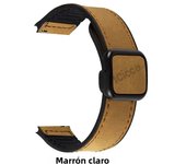 Correa de cuero con hebilla magnética, banda de silicona de 22mm para Samsung Watch Galaxy 6 5 Pro4,Huawei GT2 y Amazfit Vintage