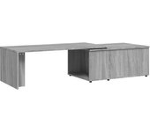 vidaXL Mesa de centro madera contrachapada 150x50x35 cm Blanco brillante, Blanco, Negro Mesita de Salón o Comedor o Auxiliar Mesa de Café Meuble Salón