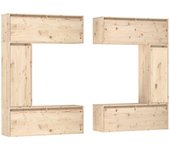 Muebles para TV 6 piezas madera maciza de pino, Mueble de Salon, Mueble TV, Mueble TV salon, Mesa de TV, Mueble tele