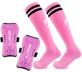 Loogdeel 1Pair Soccer Shin Guards Socks Set Football Over Knee Length Socks Shin Straps Adult Sports Leg Support Board Equipment