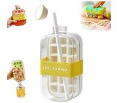 Cubitera vertical de 500 ml con tapa para congelador, nueva 2025, con pajita, fácil de abrir, llenado rápido sin tocar, ideal para whisky, cócteles, té y café.