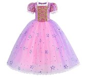Girls Rapunzel Princess Dress Children Fancy Cosplay Tangled Costume Set Halloween Carnival Birthday Party Gown Outfit Clothes