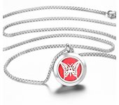 Flower of Life Stainless Steel Aromatherapy Necklace Diffuser Pendant Perfume Lockets Essential Oil Jewelry Titanium Steel Chain