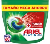 Ariel | PODS Todo en 1 Detergente Lavadora Líquido en Cápsulas/Pastillas, Lavados, Más Poder Extra Quitamanchas, Limpieza Profunda 60 lavados