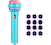 Proyector Antorcha para Niños Proyector de Diapositivas Antorcha 96 Imágenes Diferentes Proyector Infantil Lámpara Dial Animales Iluminación Historia Antorchas Luz Juguete para Niños a Partir de 3 (Azul)