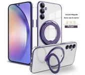 Plating Magnetic Ring Holder Clear Case for Samsung Galaxy A56 A 36 26 16 06S 55 35 25 15 05S 54 34 52S Shockproof Protect Cover