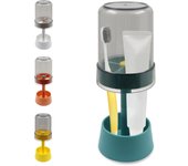 Soporte h con vasos/cubierta para cepillos de dientes, soporte para pasta de dientes con 3 ranuras, soporte organizador de almacenamiento dental, para pasta de dientes (blanco)