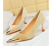 Women 7cm High Heels Classic Green 2024 Burgundy Party Velvet Pumps Lady Nightclub Low Heels Metal Toe Elegant Wedding New Shoes