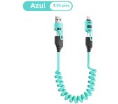 NNBILI 4 in 1 65W Spring Short Data Cable 6A USB C Spring Telescopic Quick Charger Wire Spring USB Cable for iPhone 15 14 13 12