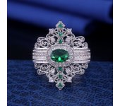 Huitan Ancient Egypt Luxury Crown Shaped Cocktail Party Rings For Women Hyperbole Jewelry Wholesale Lots&Bulk With Size 6-10
