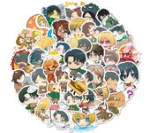 10/30/50pcs Attack On Titan Kawaii Anime Stickers For Laptop Wall Decals Gift Waterproof Removable