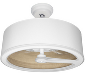 Ventilador de Techo FABRILAMP Tatiana DC Blanco/madera Clara 3 Aspas 6 Velocidades LED 110W 9350lm