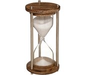 Atmosphera Reloj de Arena de Metal y Madera de Mango 15cm Alto - Decoración Vintage