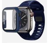 Glass+Case+Strap For Apple Watch Band 44mm 40mm 45mm 41mm 38mm 42mm Smartwatch Silicone Sport Bracelet iWatch 3 4 5 6 SE 7 8