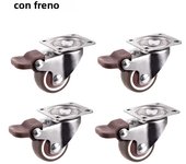 4Pcs Furniture Casters Heavy Universal Mute Wheel 360° Swivel Rubber Roller for Platform Trolley Chair Household Accessories