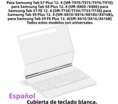 HUWEI Magic Keyboard For Samsung Galaxy Tab S9 FE Plus S7 FE S8 Plus 12.4" Tablet Smart Case Portuguese Spanish Korean keyboard