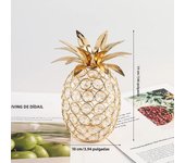 Creative New 3D Crystal Apple Ornaments Gold Shiny Bling Rhinestone Pineapple Shape Snow Pear Crafts Tabletop Decoration Gifts