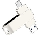 Unidad flash USB C de 256 GB: unidad flash OTG USB 3.0 + USB C 2 en 1, unidad de salto de metal Memory Stick tipo C de alta velocidad para teléfono Android, computadora, MacBook, tableta, PC