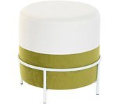 Reposapiés DKD Home Decor Natural Metal Blanco Verde (40 x 40 x 40 cm)