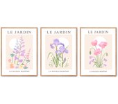 Set de 3 cuadros calidad premium con marco de madera - 30x40 cm o 50x70 cm - POSTER LAB