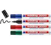 Edding 3000  - negro, rojo, azul, verde - 4 rotuladores -