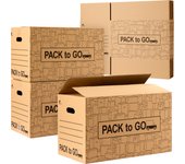 PACK to Go Pack 15 Cajas Carton Almacenaje, Mudanza con Asas, Carton reforzado de 50x30x30cm.