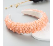 Fashionable Cross Border Handmade Beaded Pearl Headband With Jelly Color Women's Sponge Wide Edge Korean Hair Accessories
