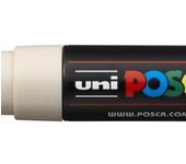 Posca Pc-8k Marcador de Pintura - Punta Biselada Acrilica 8mm - Tinta Base Al Agua - No Permanente - Resistente a la Luz - Ideal para Carteleria y Decoracion - Color Beige (6 Uds)