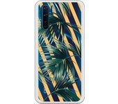 Funda compatible con Oppo A91 - Reno 3 - Hojas palmera rayas diagonales